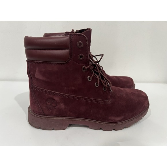 Timberland Premium Waterproof Womens Boot Burgundy‎ Nubuck (A1SC7) Size 10 - Picture 1 of 10